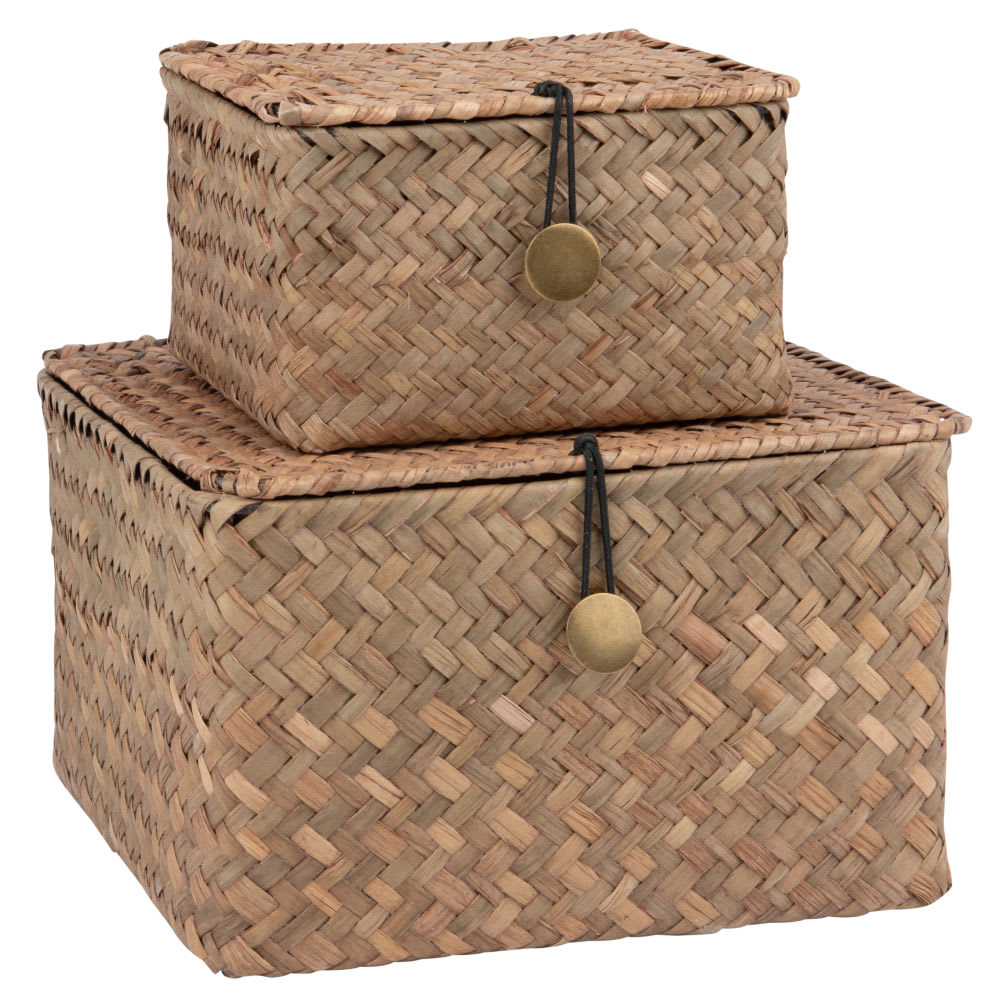 Boîtes en paille tressée (x2) — Beyit