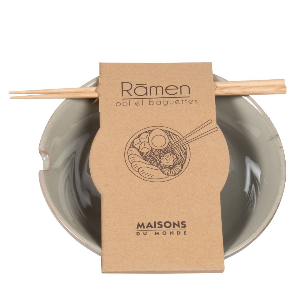 Bol à ramen en grès vert argile