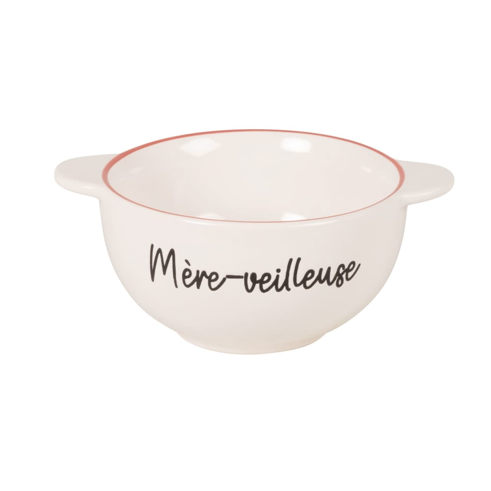 Bol en céramique blanche, rouge et noire