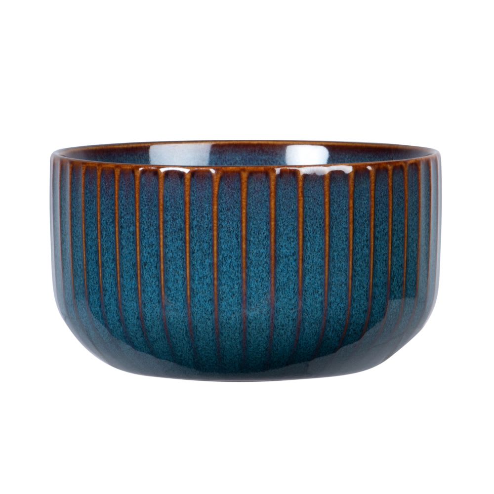 Bol en céramique bleue et marron