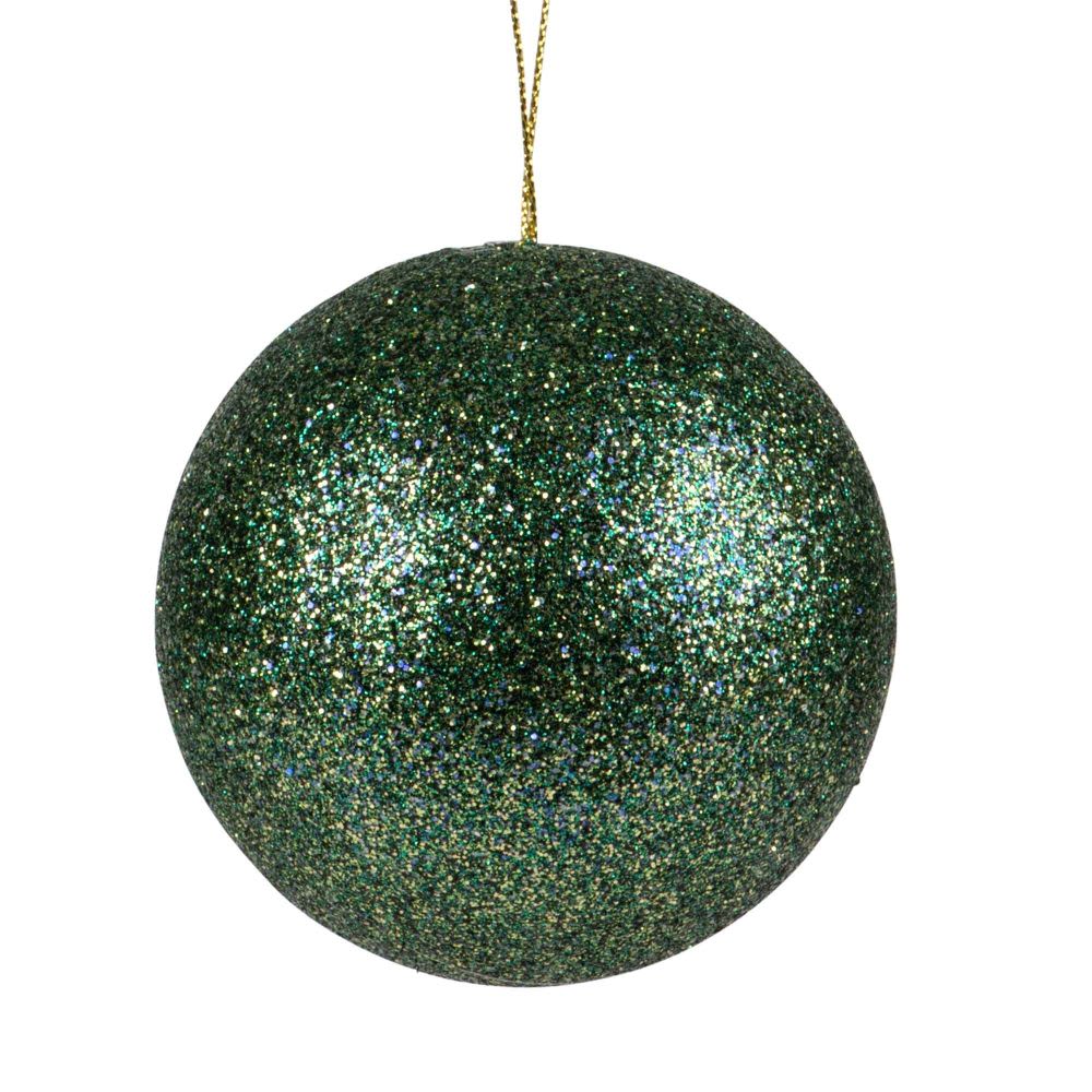 Bola de Navidad verde con purpurina