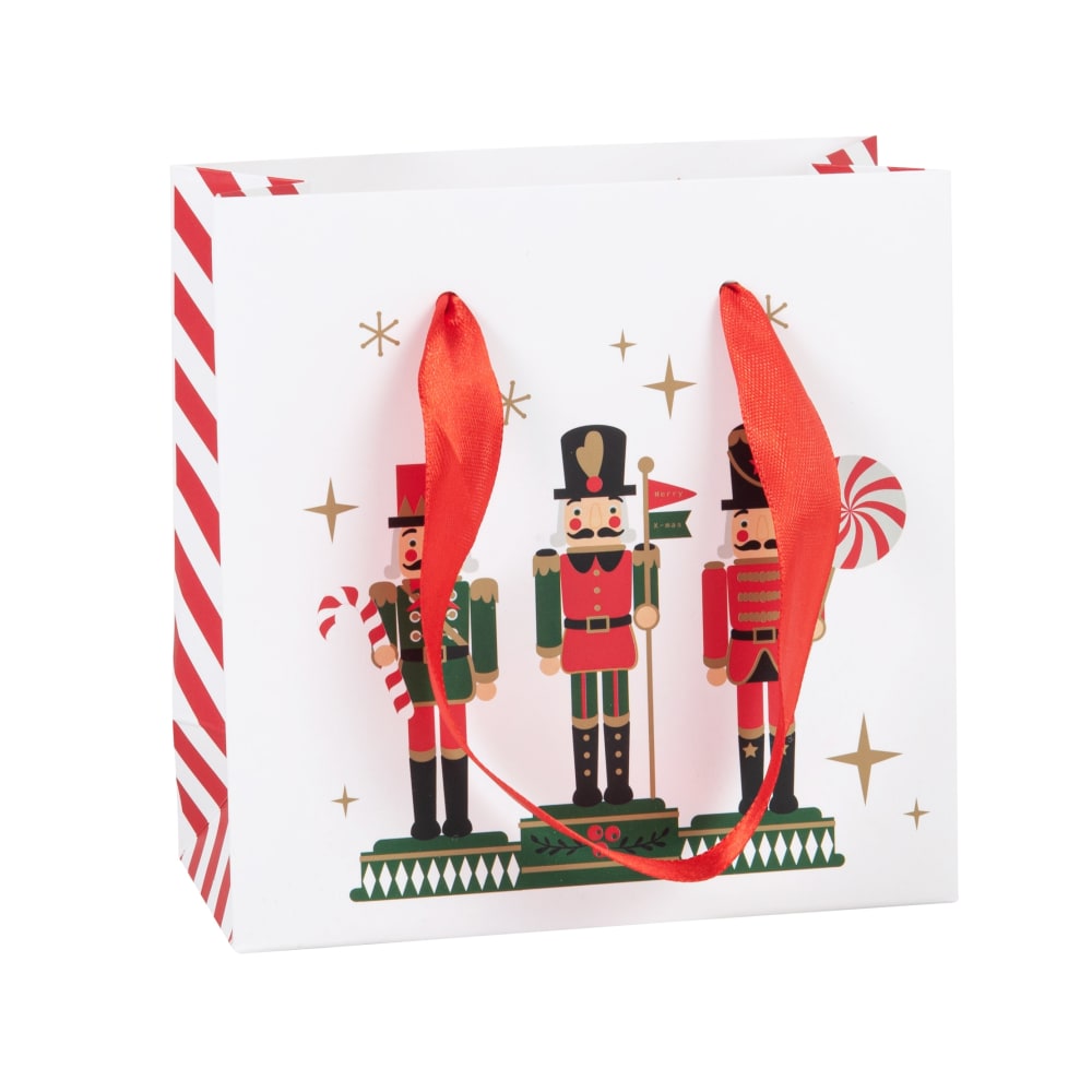 Bolsa de regalo con estampado de cascanueces en blanco, rojo y verde - Maisons du Monde
