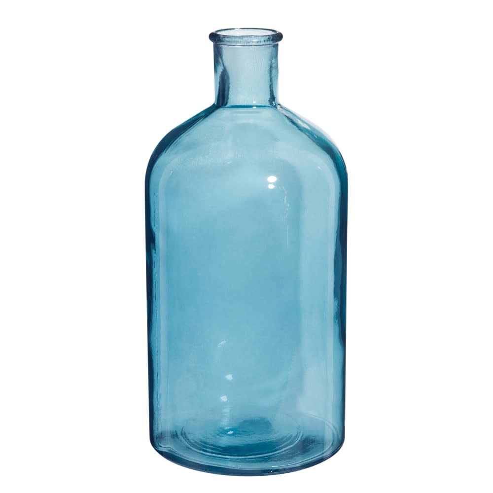 Botella decorativa de virio azul Alt