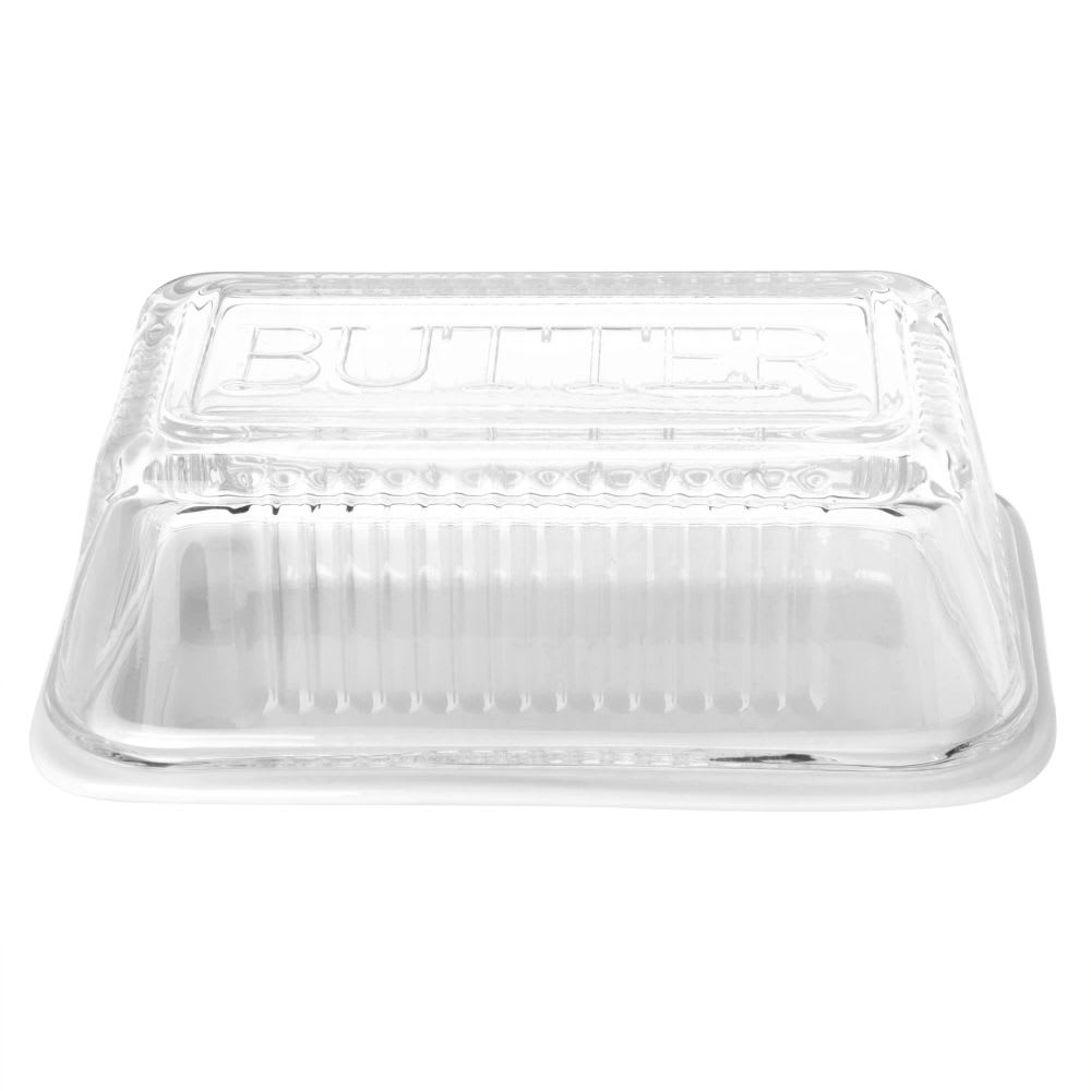 Boterpotje van glas en witte keramiek - Maisons Du Monde