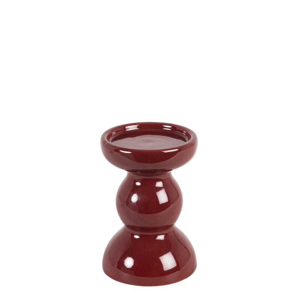 Bougeoir en céramique rouge H14