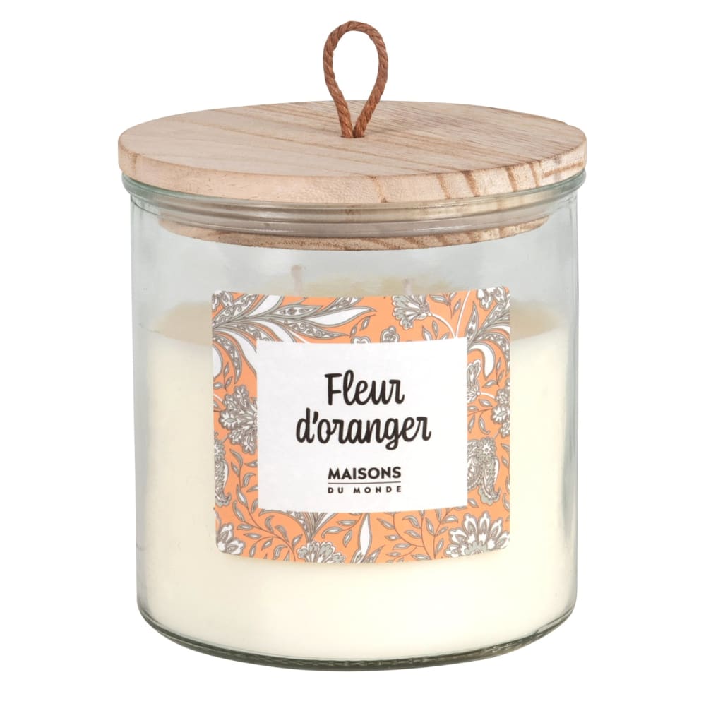 Bougie parfumée en verre motifs graphiques, 430g