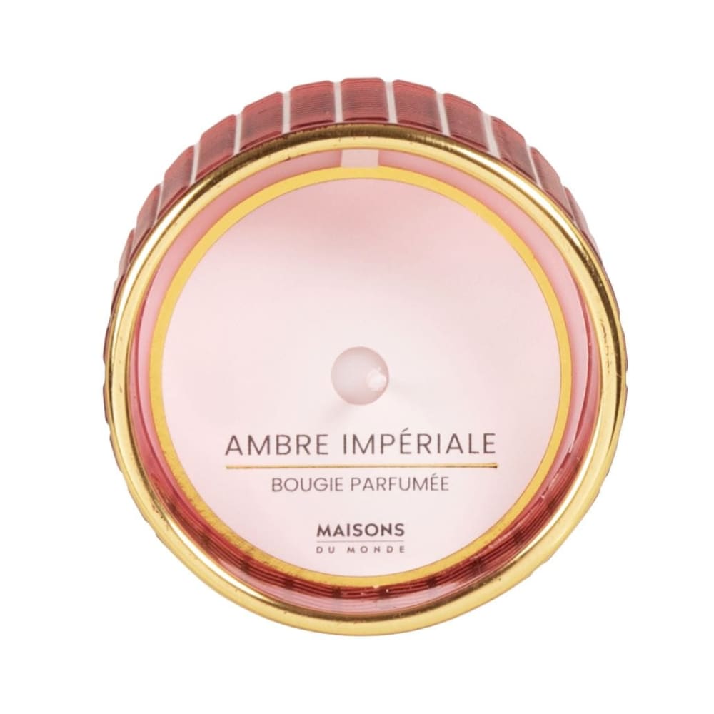 Bougie parfumée en verre rouge 7x7 - Maisons du Monde