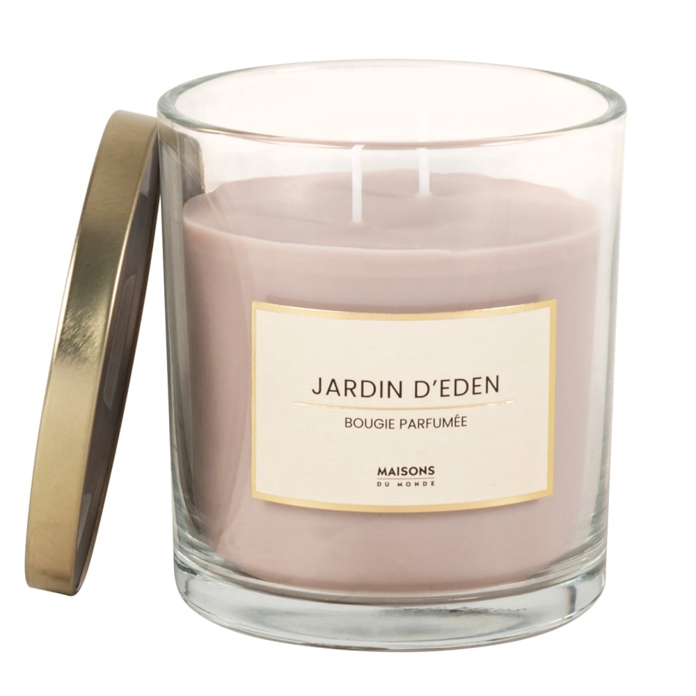 Bougie parfumée taupe en verre 10x11 - Maisons du Monde