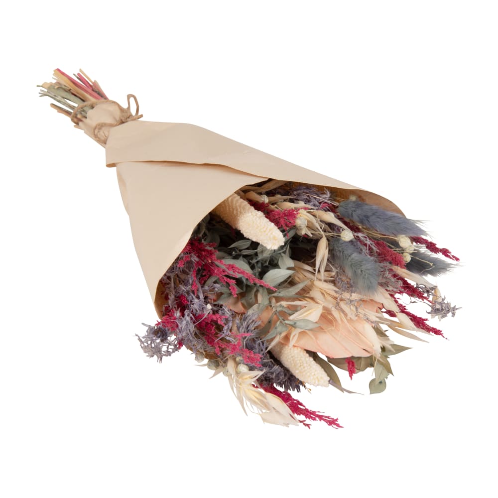 Bouquet de fleurs séchées beiges, bleues et roses - Maisons du Monde