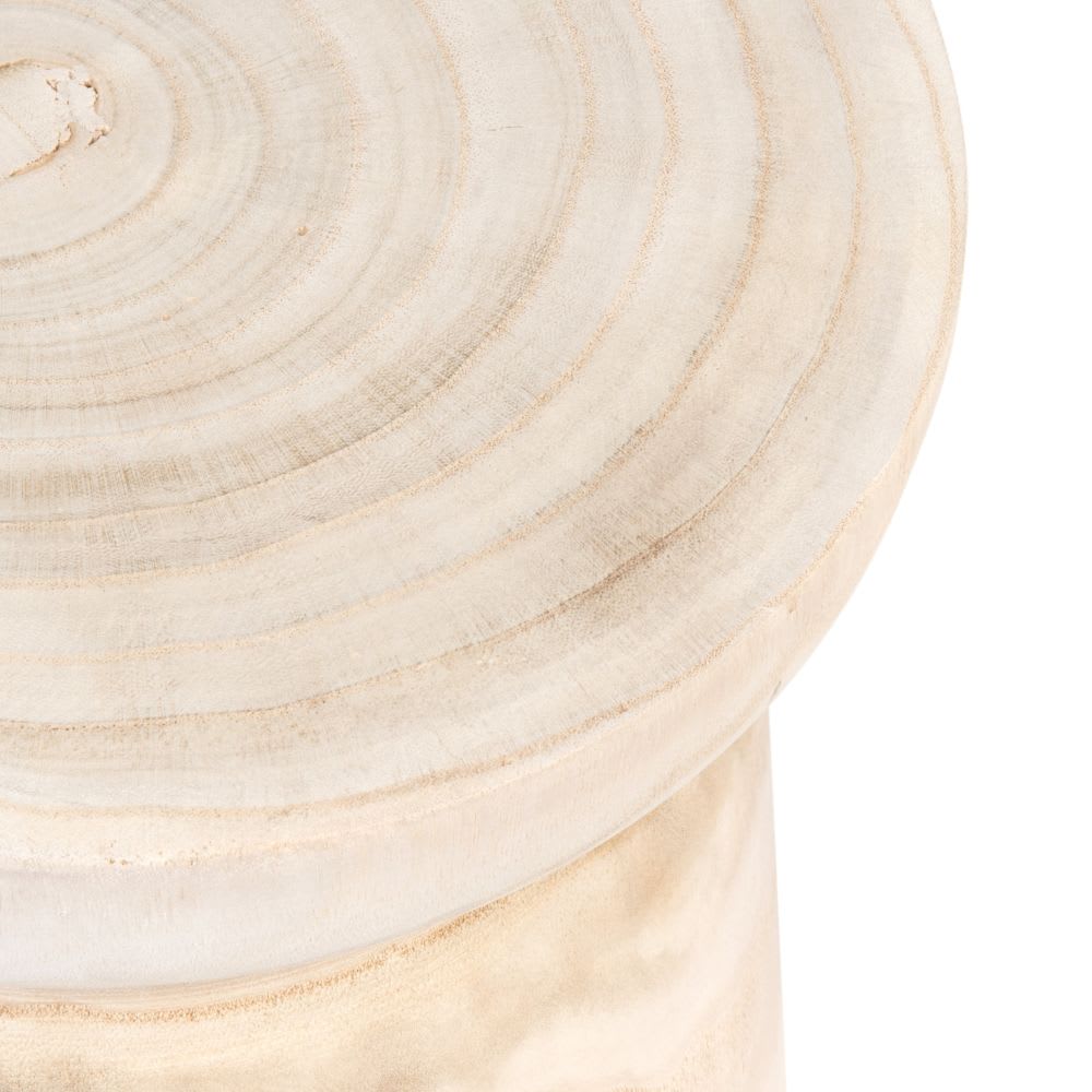 Bout de canapé en bois de paulownia beige