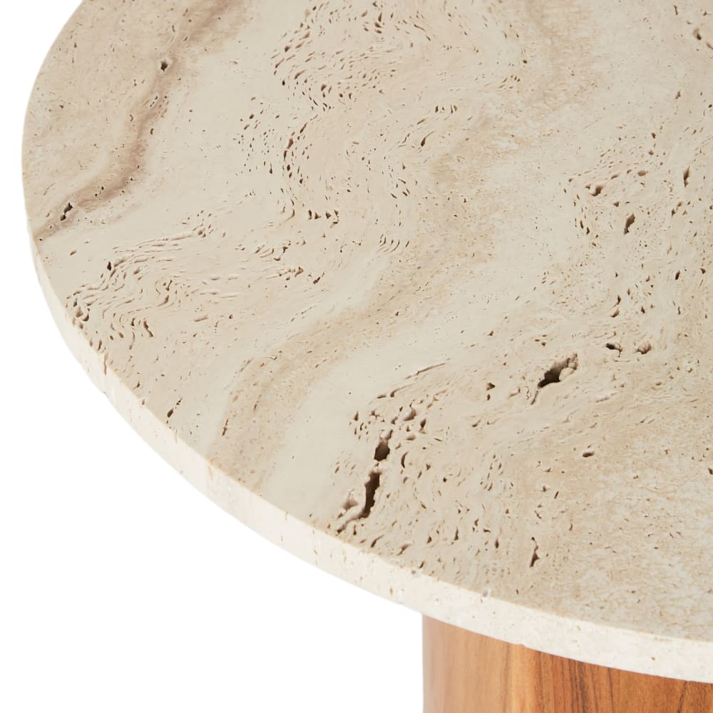 Bout de canapé en marbre et bois d'acacia - Maisons du Monde