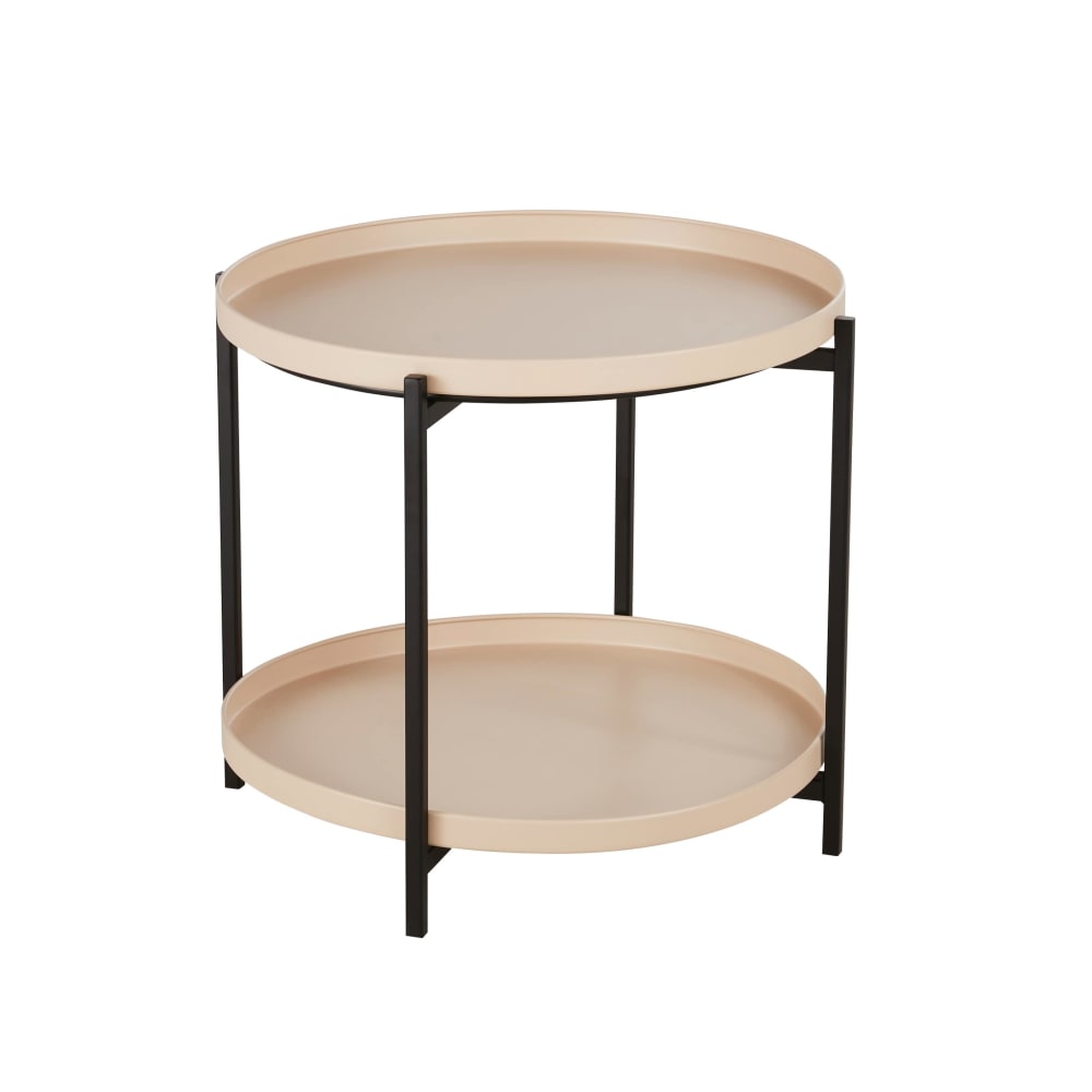 Bout de canapé en métal beige