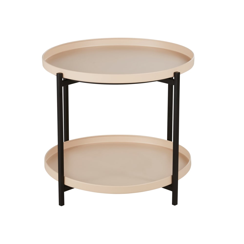 Bout de canapé en métal beige