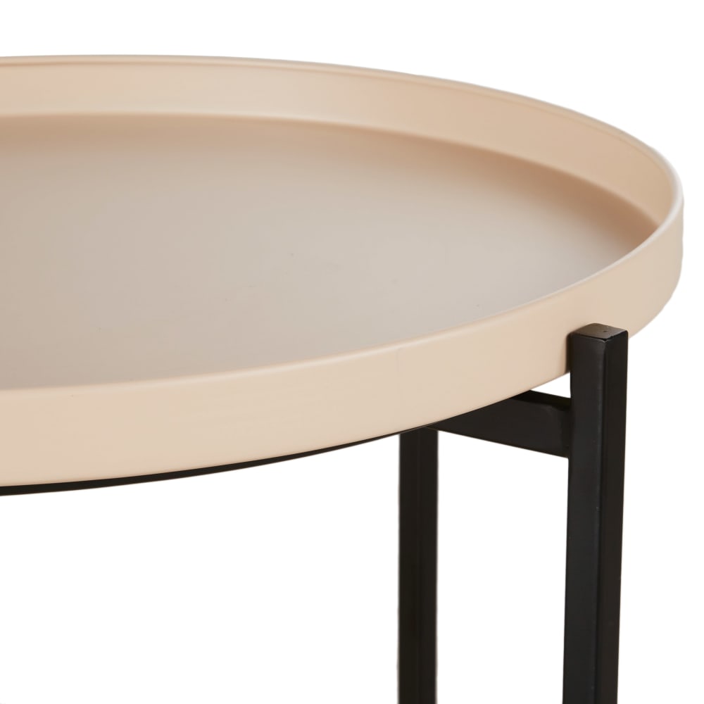 Bout de canapé en métal beige
