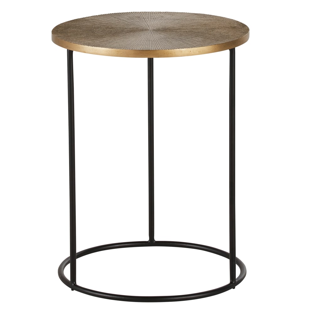 Bout de canapé en métal bronze et noir