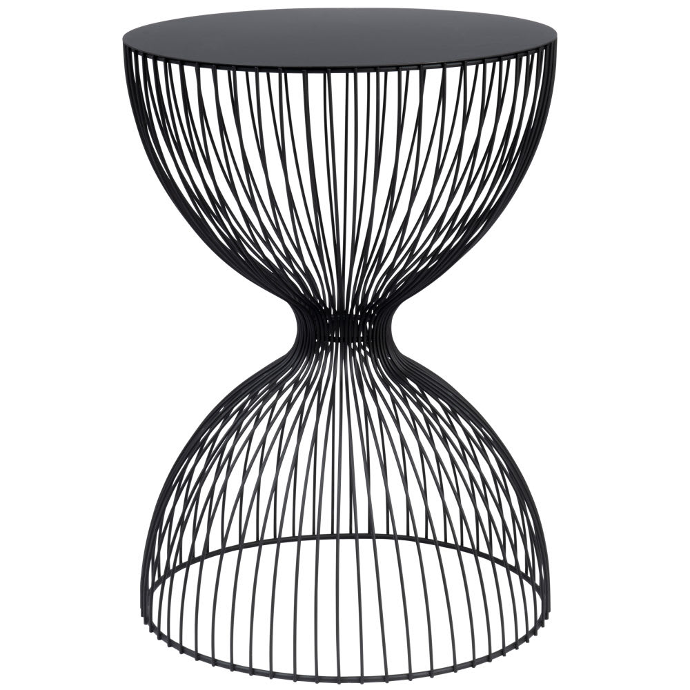 Bout de canapé filaire métal noir mat