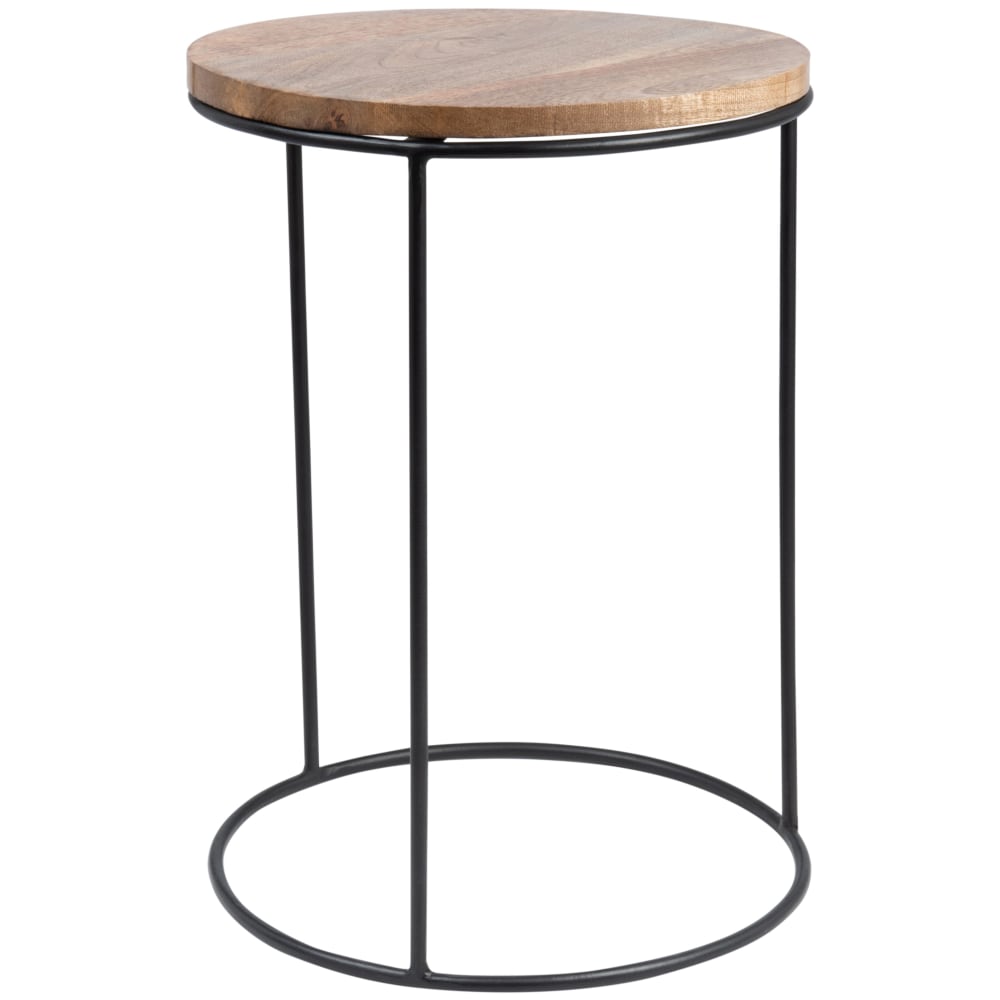 Bout de canapé métal noir et manguier - Maisons du Monde