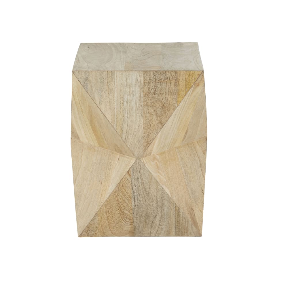 Bout de canapé prisme en bois de manguier massif