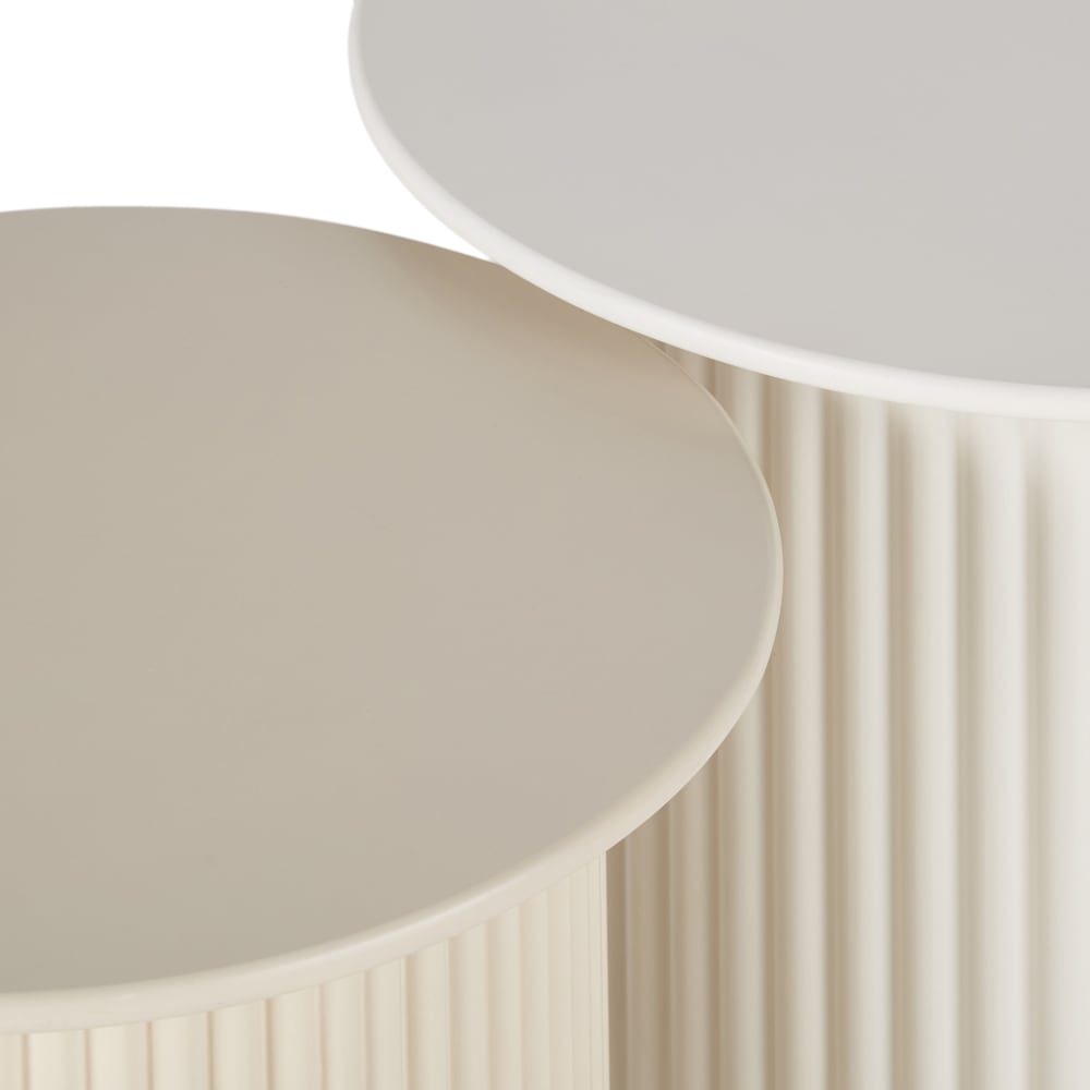 Bouts de canapé blanc et beige (x2)