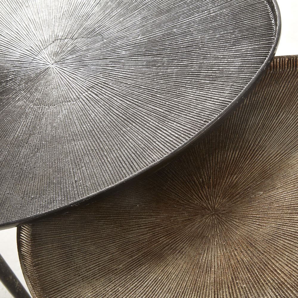 Bouts de canapé en aluminium noir et bronze (x2)