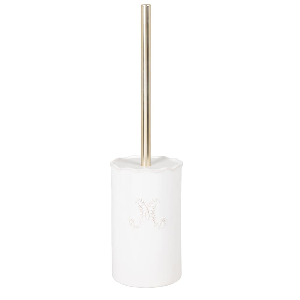 Brosse de toilette en faïence blanche — Beyit