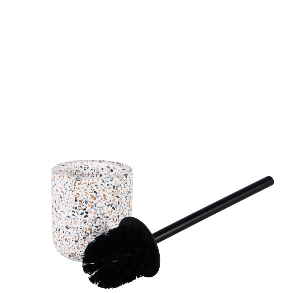 Brosse WC en résine effet terrazzo multicolore — vue 3