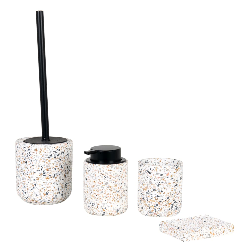 Brosse WC en résine effet terrazzo multicolore — vue 4