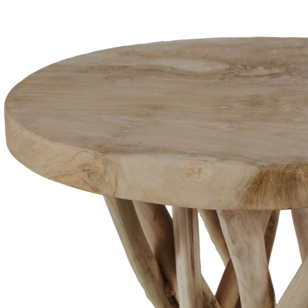 Bruine bijzettafel van teakhout - Maisons Du Monde