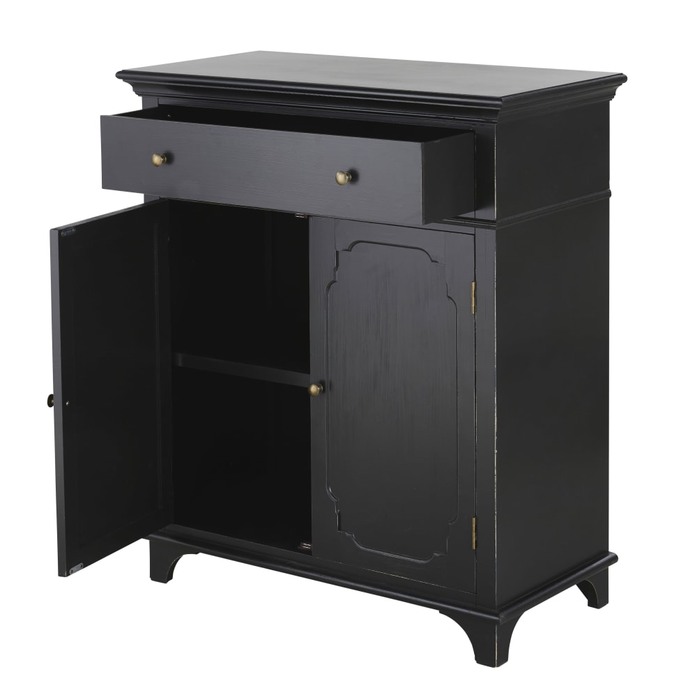 Buffet 2 portes 1 tiroir noir charbon L85 - Maisons du Monde