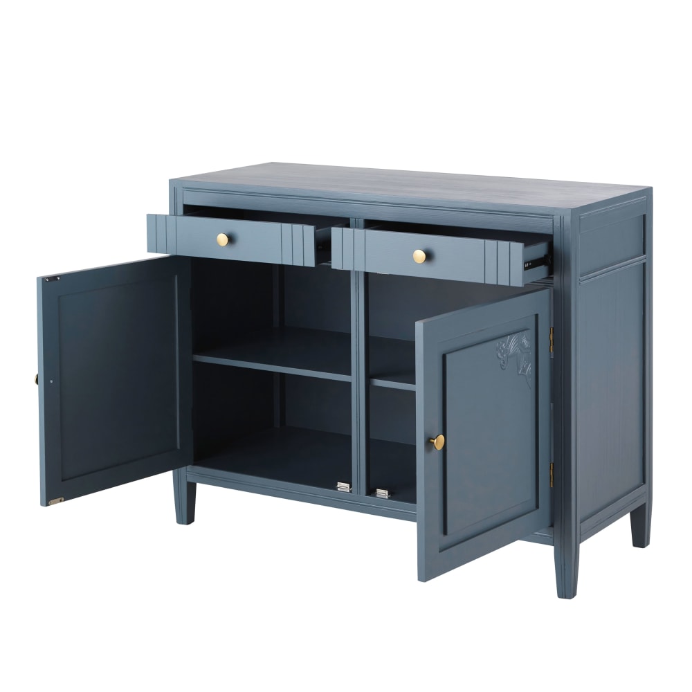 Buffet 2 portes 2 tiroirs bleu L110 - Maisons du Monde