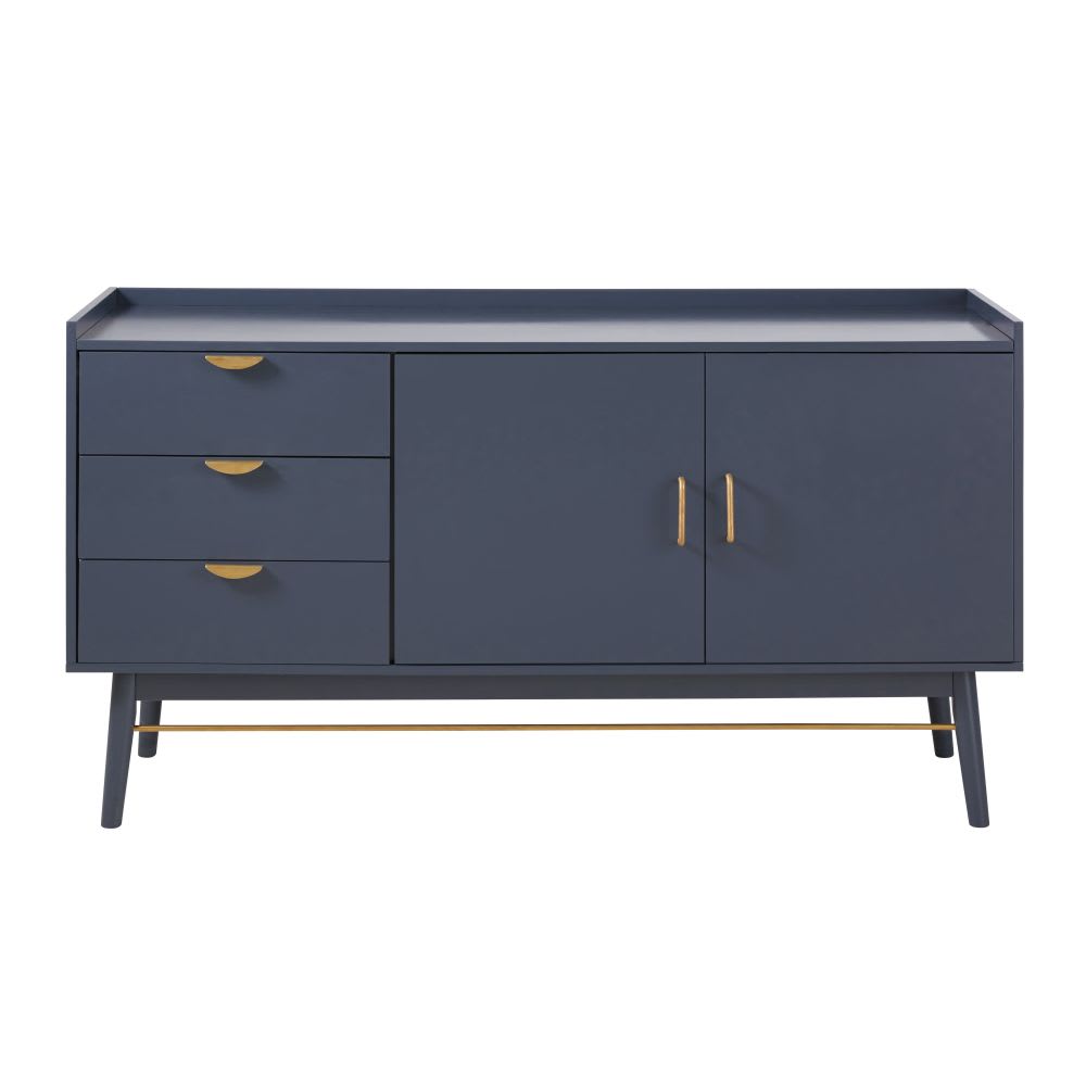 Buffet 2 portes 3 tiroirs bleu foncé L145