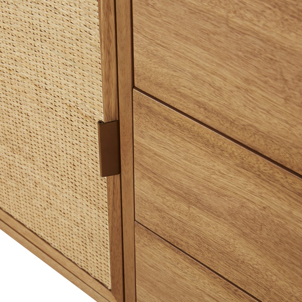 Buffet 2 portes 3 tiroirs cannage en rotin L154 — vue 4