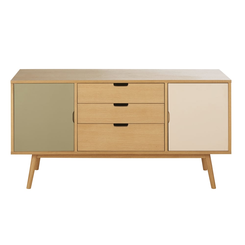 Buffet 2 portes 3 tiroirs tricolore L145