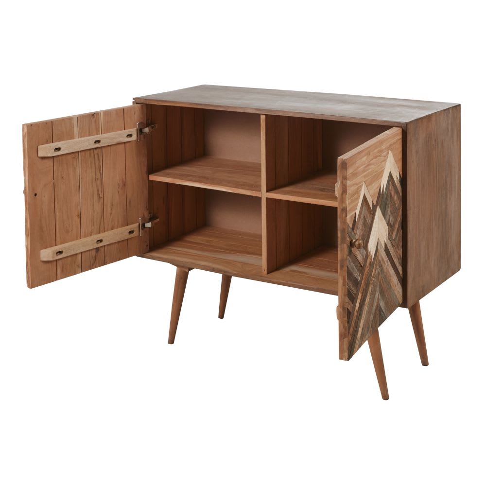 Buffet 2 portes lattes en manguier massif L105 - Maisons du Monde