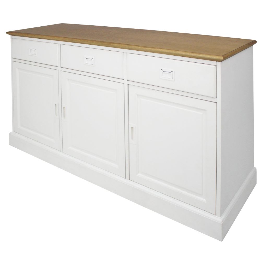 Buffet 3 portes 3 tiroirs blanc L150 — vue 3