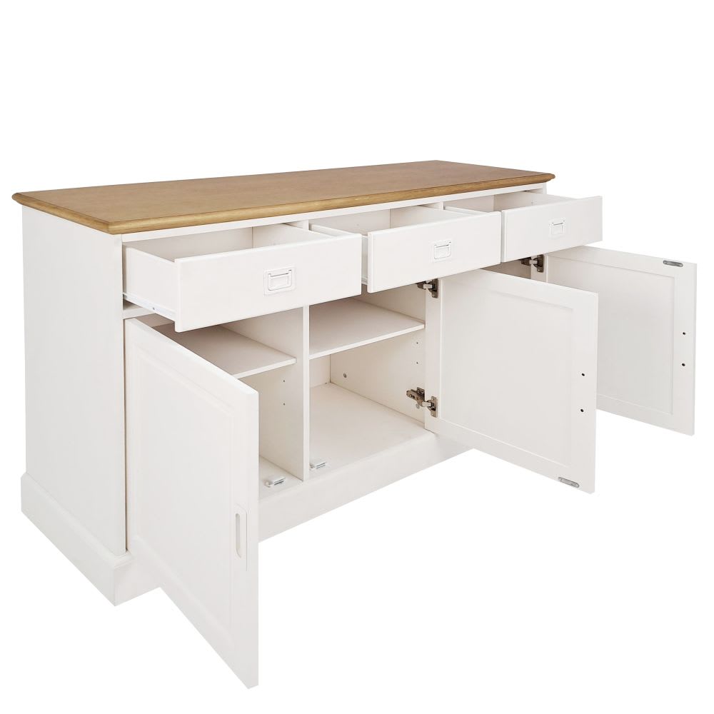 Buffet 3 portes 3 tiroirs blanc L150 — vue 4