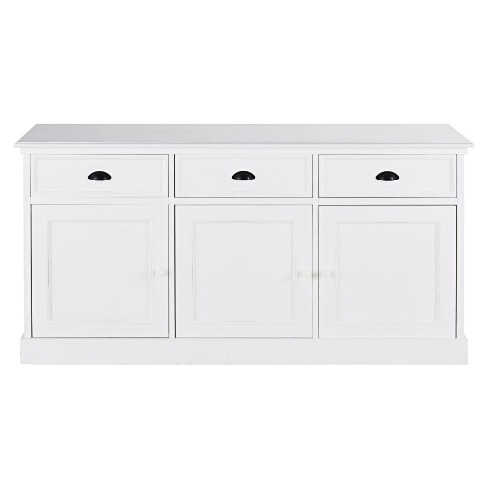 Buffet 3 portes 3 tiroirs blanc L156