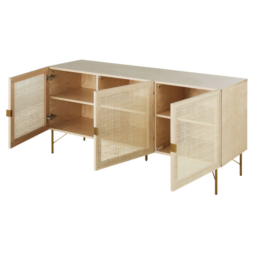 Buffet 3 portes cannage en rotin L154 — vue 3