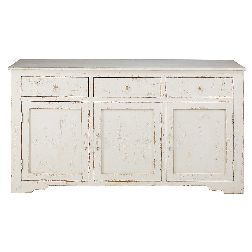 Buffet 3 portes en manguier blanchi L161