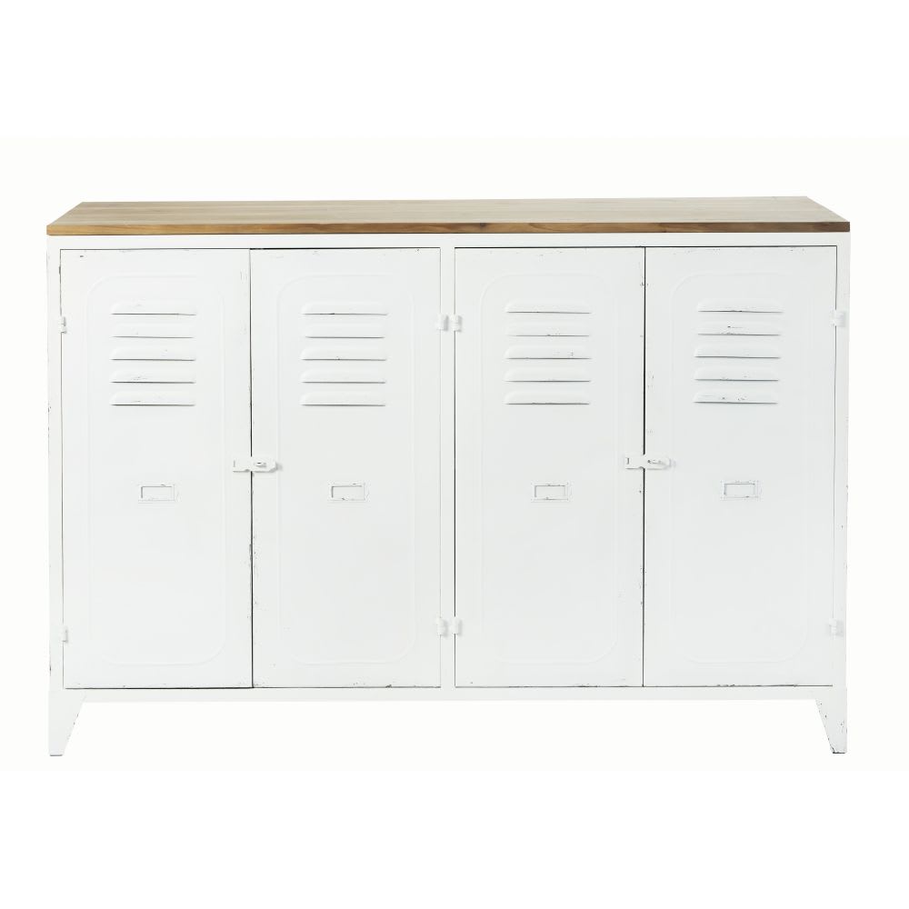 Buffet 4 portes en acier et sapin L121