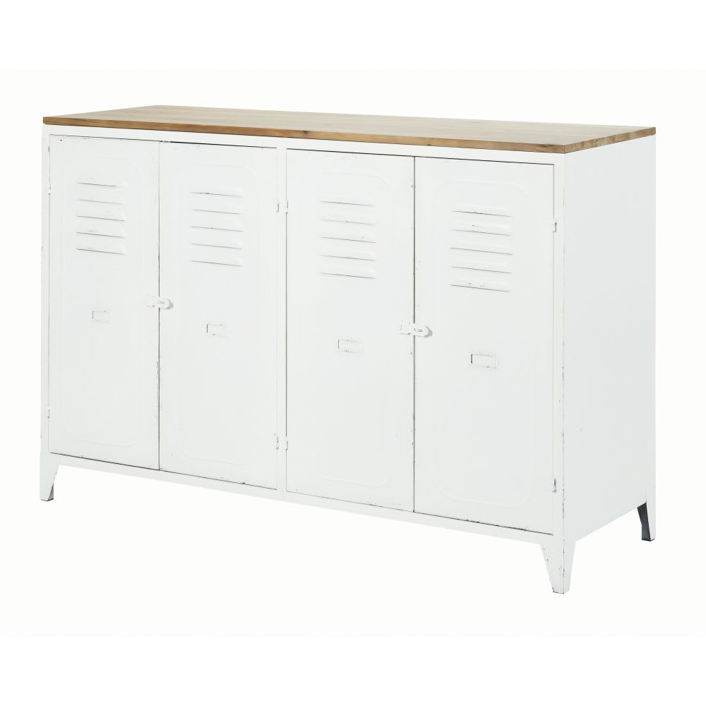 Buffet 4 portes en acier et sapin L121 — vue 3