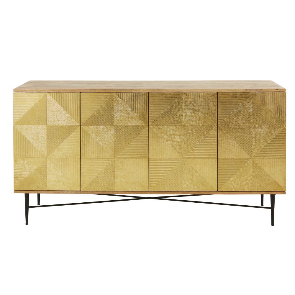 Buffet 4 portes en manguier - massif acier
