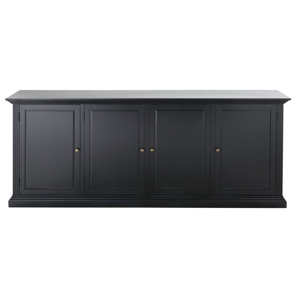Buffet 4 portes noir L210