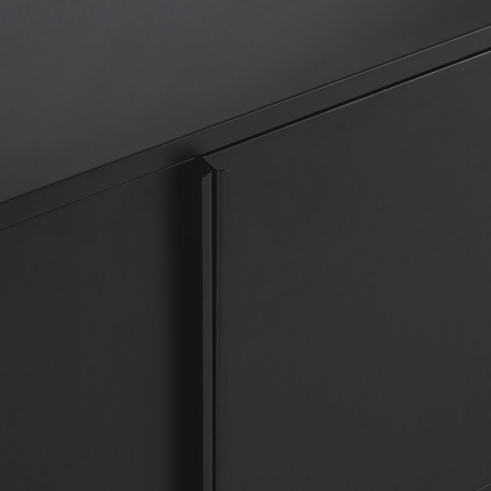Buffet bas enfilade 4 portes en métal noir mat L170 — vue 4