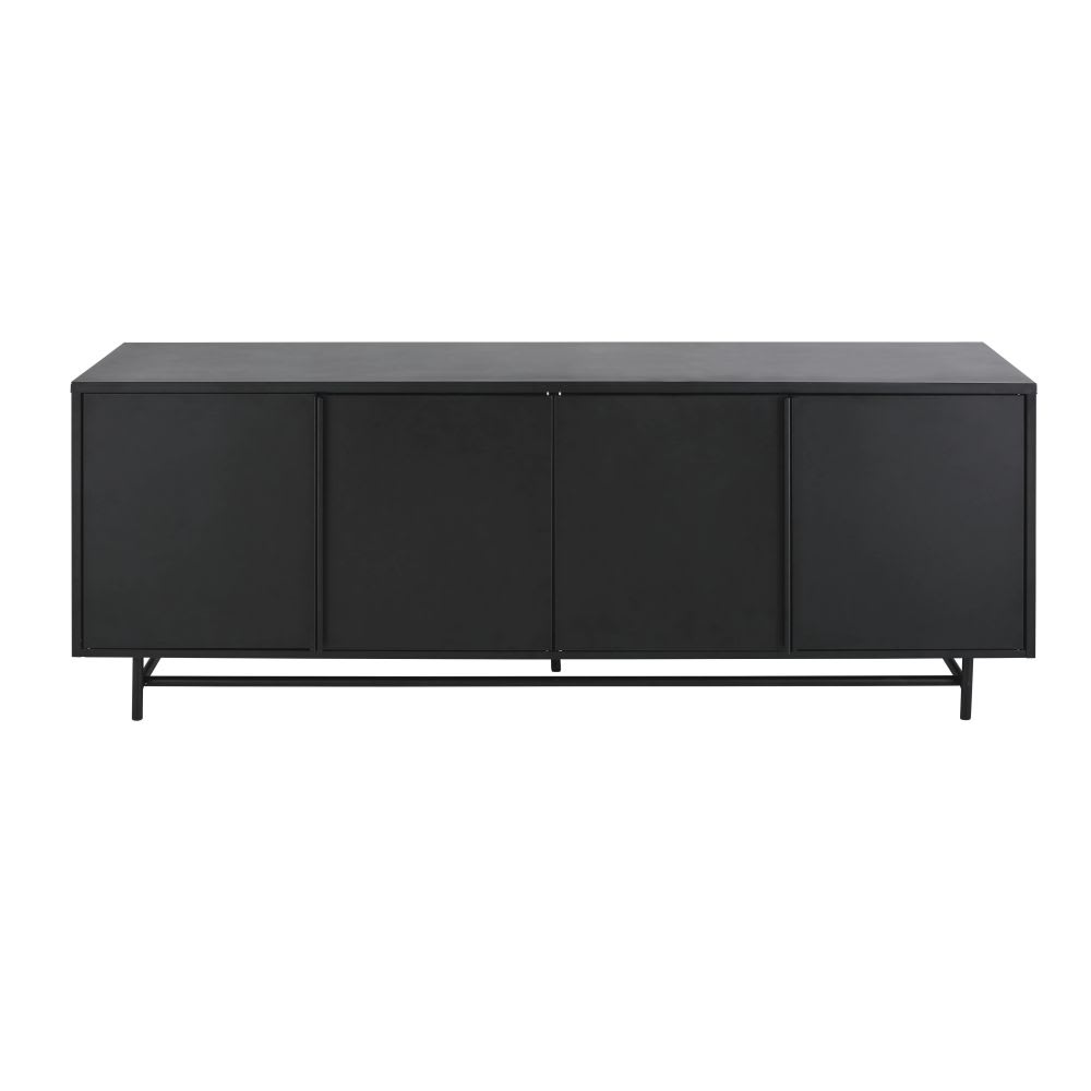 Buffet bas enfilade en métal noir mat, L170 cm