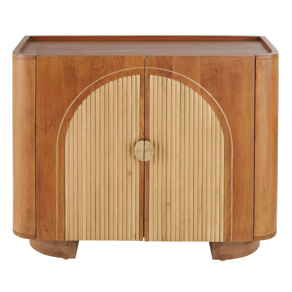 Buffet en bois de manguier et rotin, L100 cm