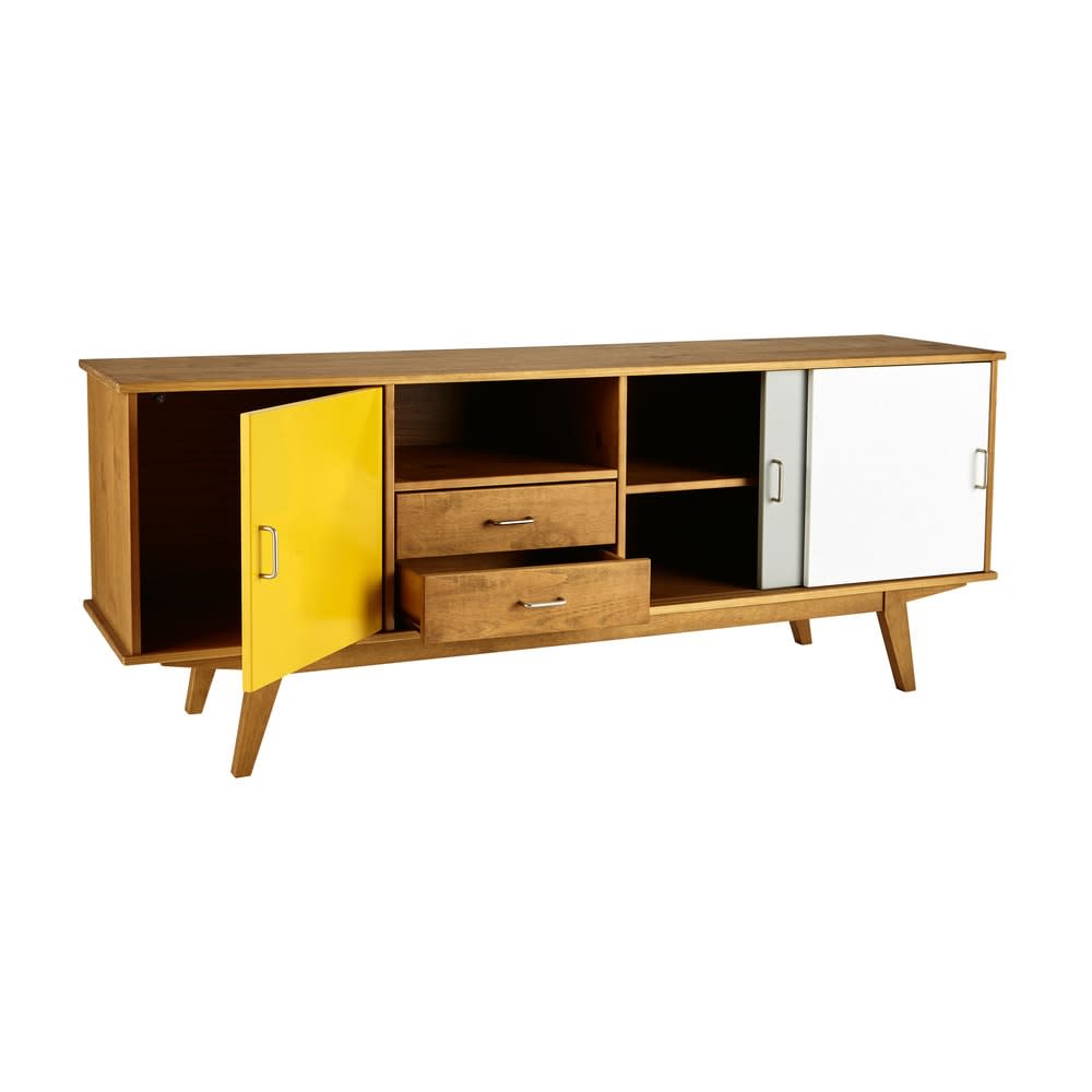 Buffet enfilade 3 portes 2 tiroirs en bois de pin, L180 cm - Maisons du Monde