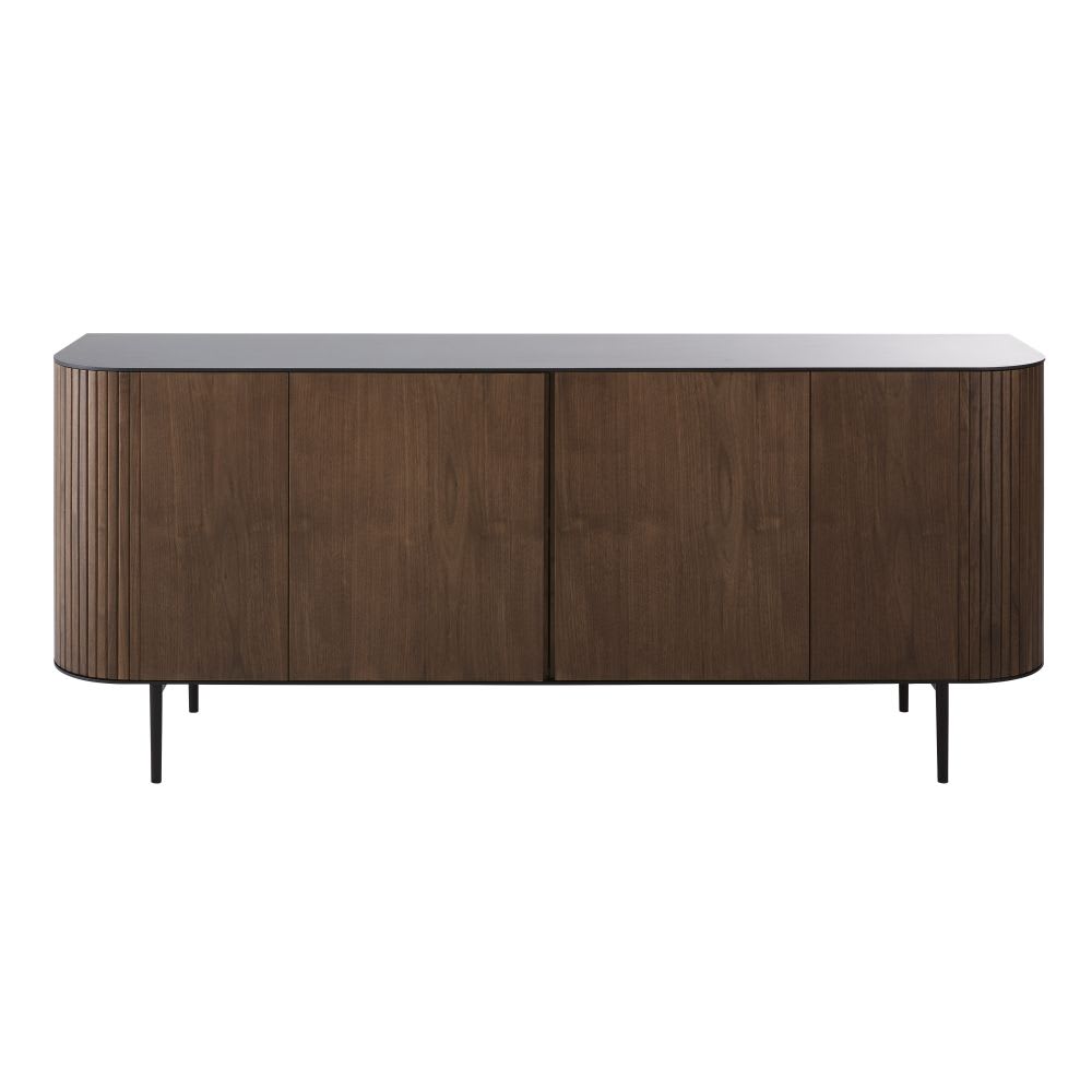 Buffet enfilade placage noyer et noir, L198 cm