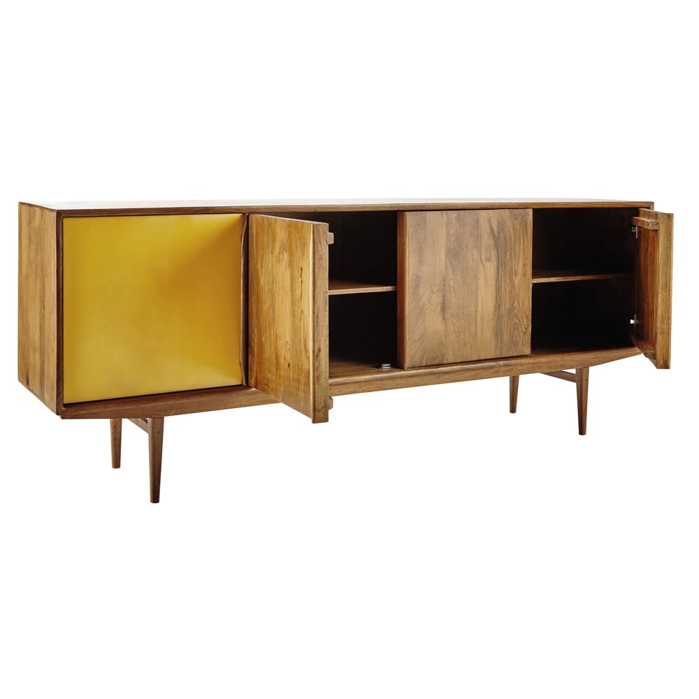 Buffet enfilade vintage 4 portes en manguier L220 - Maisons du Monde