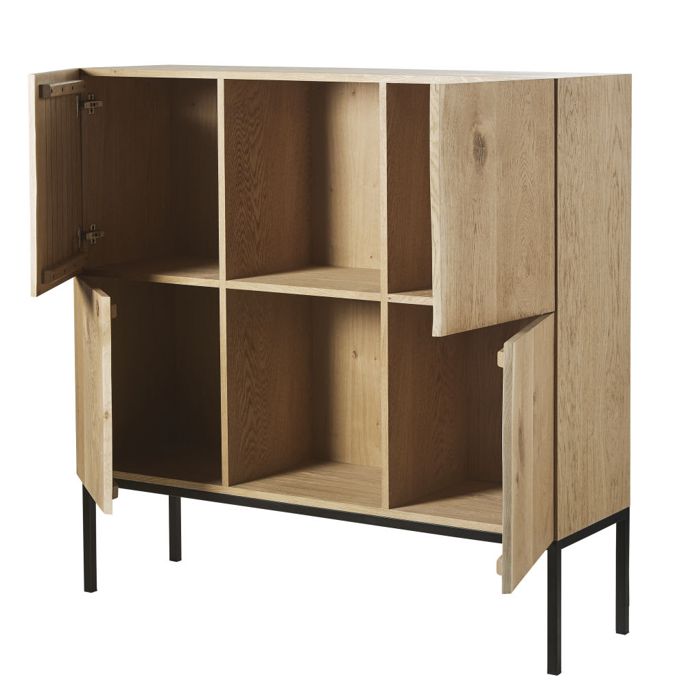 Buffet haut 4 portes en chêne massif L130 — vue 4